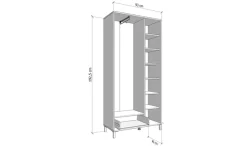 Home affaire Garderobenschrank »Orkney Kleiderschrank, Stauraumschrank, Flurschrank, Höhe 193 cm« Spiegeltür, Breite 93 cm, ausziehbare Kleiderstange, Schublade