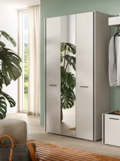 Home affaire Garderobenschrank »RAK, Breite 107 cm, viel Stauraum, 3 Türen, 12 Fächer« bietet Platz für ca. 60 Schuhe,Schuhschrank, Hochschrank, Kleiderschrank, Mehrzweckschrank, Schrank