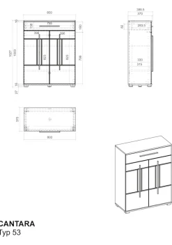 Home affaire Garderobenschrank »Cantara, Schrank in zwei Farben, modernes Sideboard, Kommode« vielseitig einsetzbar, ausreichend Stauraum, 80 cm breit