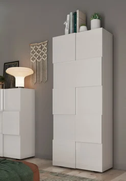 Home affaire Garderobenschrank »Dama Breite 78, Höhe 187 cm, Front 3D-Optik,« Kleiderstange, 2 Einlegeböden, viel Stauraum