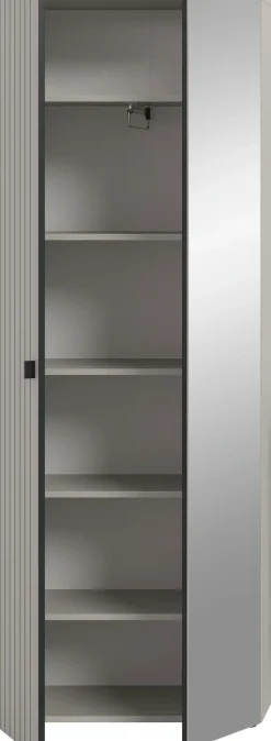 Home affaire Garderobenschrank »TATIO, Höhe 192 cm, Rillenoptik, Spiegeltür« 1 Stk. tlg. Garderobenschrank, Flurschrank, Dielenschrank