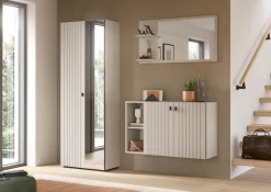 Home affaire Garderobenschrank »TATIO, Höhe 192 cm, Rillenoptik, Spiegeltür« 1 Stk. tlg. Garderobenschrank, Flurschrank, Dielenschrank