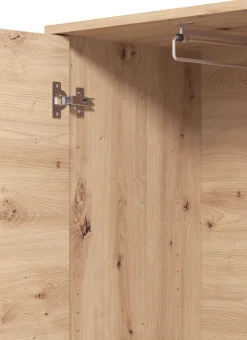 Home affaire Garderobenschrank »LAVAL, Stauraumschrank, Flurschrank, ausziehbare Kleiderstange« Mit 2 Einlegeböden und Spiegel – praktisch und geräumig.