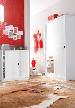 Home affaire Garderobenschrank »Nekso« mit Spiegel, Breite 114 cm, aus MDF oder Massivholz, FSC®