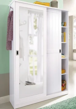 Home affaire Garderobenschrank »Nekso« mit Spiegel, Breite 114 cm, aus MDF oder Massivholz, FSC®