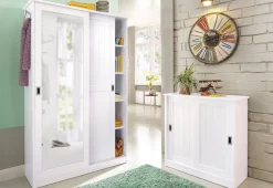 Home affaire Garderobenschrank »Nekso« mit Spiegel, Breite 114 cm, aus MDF oder Massivholz, FSC®
