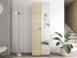 Home affaire Garderobenschrank »Rathlin, Stauraumschrank, Flurschrank, ausziehbare Kleiderstange« Spiegeltür, Gesamtbreite 64 cm, drei Regale