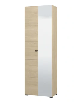 Home affaire Garderobenschrank »Rathlin, Stauraumschrank, Flurschrank, ausziehbare Kleiderstange« Spiegeltür, Gesamtbreite 64 cm, drei Regale