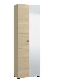 Home affaire Garderobenschrank »Rathlin, Stauraumschrank, Flurschrank, ausziehbare Kleiderstange« Spiegeltür, Gesamtbreite 64 cm, drei Regale