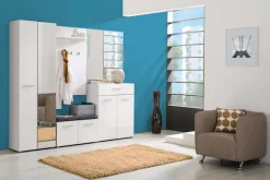 Home affaire Garderobenschrank »Beny Kleiderschrank, Stauraumschrank, Flurschrank, Höhe 193 cm« Hochglanzfronten, Spiegeltür, Breite 60 cm, ausziehbare Kleiderstange