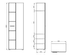 Home affaire Garderobenschrank »Beny Kleiderschrank, Stauraumschrank, Flurschrank, Höhe 193 cm« Hochglanzfronten, Spiegeltür, Breite 60 cm, ausziehbare Kleiderstange