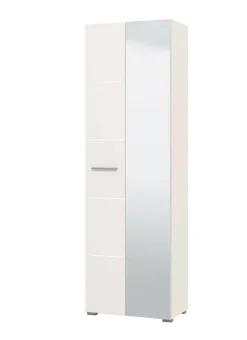 Home affaire Garderobenschrank »Beny Kleiderschrank, Stauraumschrank, Flurschrank, Höhe 193 cm« Hochglanzfronten, Spiegeltür, Breite 60 cm, ausziehbare Kleiderstange