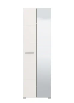 Home affaire Garderobenschrank »Beny Kleiderschrank, Stauraumschrank, Flurschrank, Höhe 193 cm« Hochglanzfronten, Spiegeltür, Breite 60 cm, ausziehbare Kleiderstange