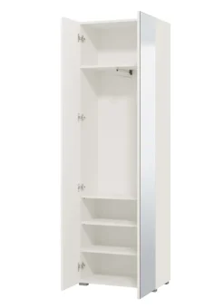 Home affaire Garderobenschrank »Beny Kleiderschrank, Stauraumschrank, Flurschrank, Höhe 193 cm« Hochglanzfronten, Spiegeltür, Breite 60 cm, ausziehbare Kleiderstange