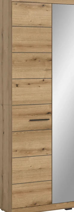Home affaire Garderobenschrank »SIENA, Höhe 197cm, 2 Türen,4 Einlegeböden, ausziehbare Kleiderstange« hochwertige Rillenfräsung in MDF Front, 1 Stk. tlg. Stauraumschrank, Flurschrank, Dielenschrank