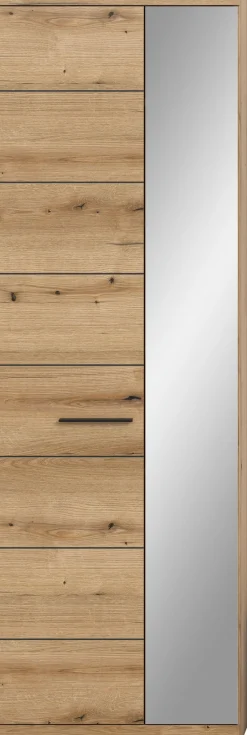 Home affaire Garderobenschrank »SIENA, Höhe 197cm, 2 Türen,4 Einlegeböden, ausziehbare Kleiderstange« hochwertige Rillenfräsung in MDF Front, 1 Stk. tlg. Stauraumschrank, Flurschrank, Dielenschrank