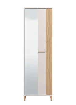 Home affaire Garderobenschrank »Belfort, Kleiderschrank, Stauraumschrank, Flurschrank, Höhe 193 cm« mit Kleiderstange, 5 Fächer, mit einem Spiegel, in Kaschmirfarbe