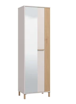 Home affaire Garderobenschrank »Belfort, Kleiderschrank, Stauraumschrank, Flurschrank, Höhe 193 cm« mit Kleiderstange, 5 Fächer, mit einem Spiegel, in Kaschmirfarbe