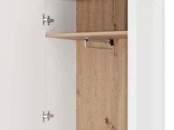 Home affaire Garderobenschrank »Bedford, Stauraumschrank, Flurschrank, ausziehbare Kleiderstange« MDF-Profil 2D ummantelt, Hotstamping, 1mm ABS-Kanten, 4 Einlegeböden