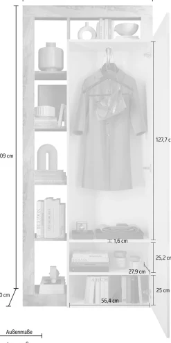 Home affaire Garderobenschrank »Hamburg, Breite 91 cm« Höhe 209 cm