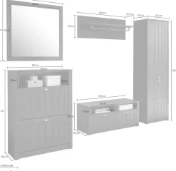 Home affaire Garderoben-Set »ASCOT« Set, 5 Stk. tlg.