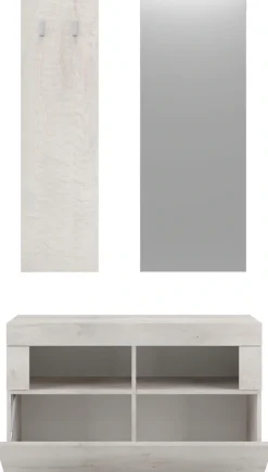 Home affaire Garderoben-Set »Basic 3tlg. Breite 91 cm, Höhe 187 cm, Wandgarderobe« 3 Stk. tlg.