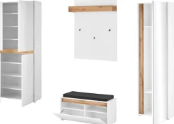 Home affaire Garderoben-Set »City/Giron, moderne Garderobe, viel Stauraum, ca. 40 Schuhe« Set, 4 Stk. tlg.