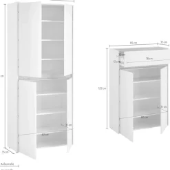 Home affaire Garderoben-Set »City/Giron, moderne Garderobe, viel Stauraum, ca. 48 Schuhe« Set, 2 Stk. tlg.