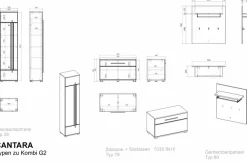 Home affaire Garderoben-Set »Cantara, moderne Garderobe, Komplettset mit viel Stauraum« Komplett-Set, 3 Stk. tlg.