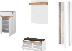 Home affaire Garderoben-Set »City/Giron, moderne Garderobe, viel Stauraum, ca. 24 Schuhe« Set, 4 Stk. tlg.