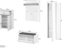 Home affaire Garderoben-Set »City/Giron, moderne Garderobe, viel Stauraum, ca. 24 Schuhe« Set, 4 Stk. tlg.
