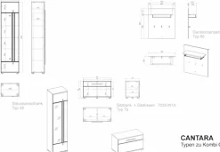 Home affaire Garderoben-Set »Cantara, moderne Garderobe, Komplettset mit viel Stauraum« Komplett-Set, 3 Stk. tlg.