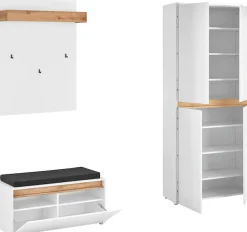 Home affaire Garderoben-Set »City/Giron, moderne Garderobe, viel Stauraum, ca. 40 Schuhe« Set, 3 Stk. tlg.
