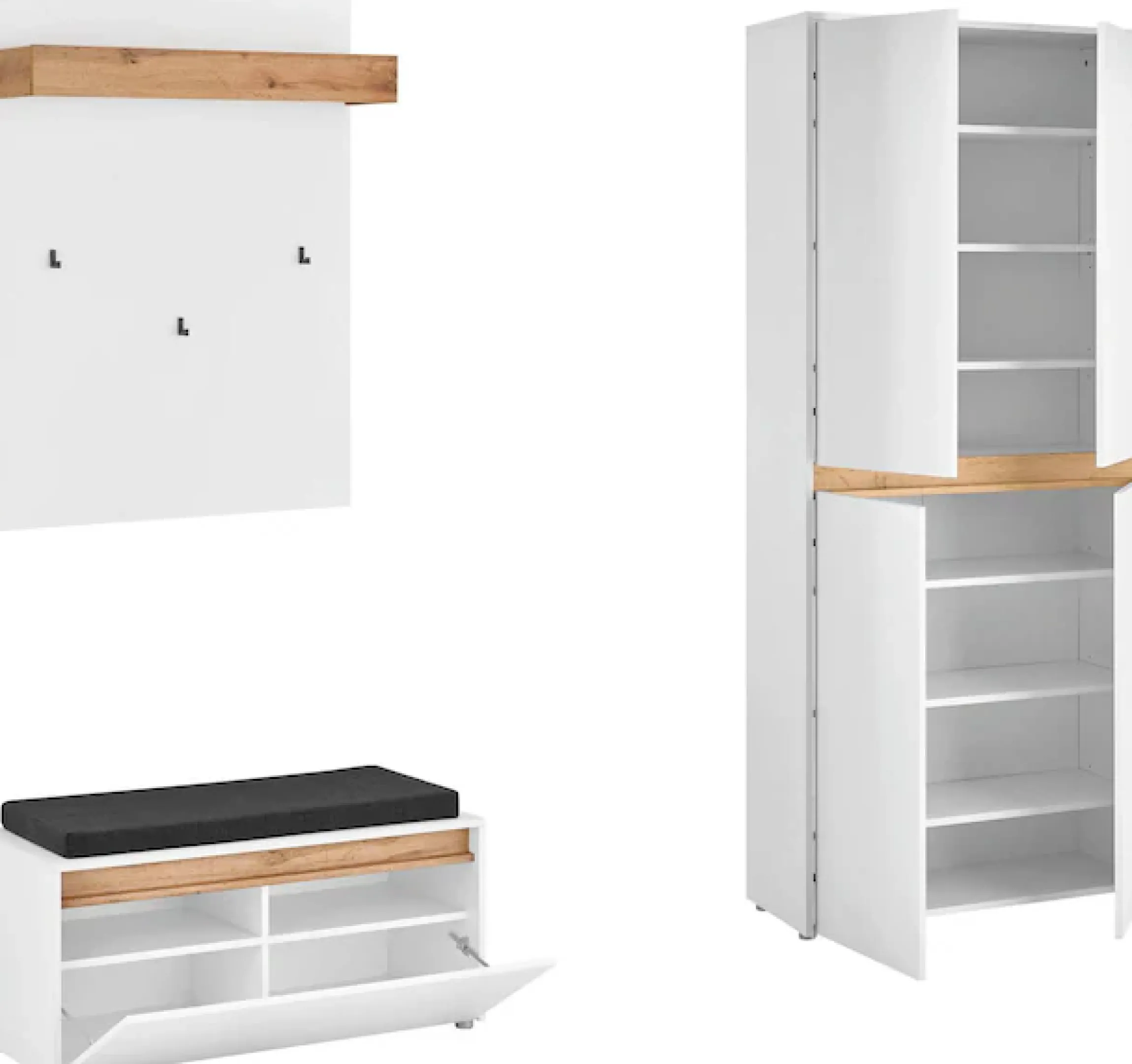 Home affaire Garderoben-Set »City/Giron, moderne Garderobe, viel Stauraum, ca. 40 Schuhe« Set, 3 Stk. tlg.