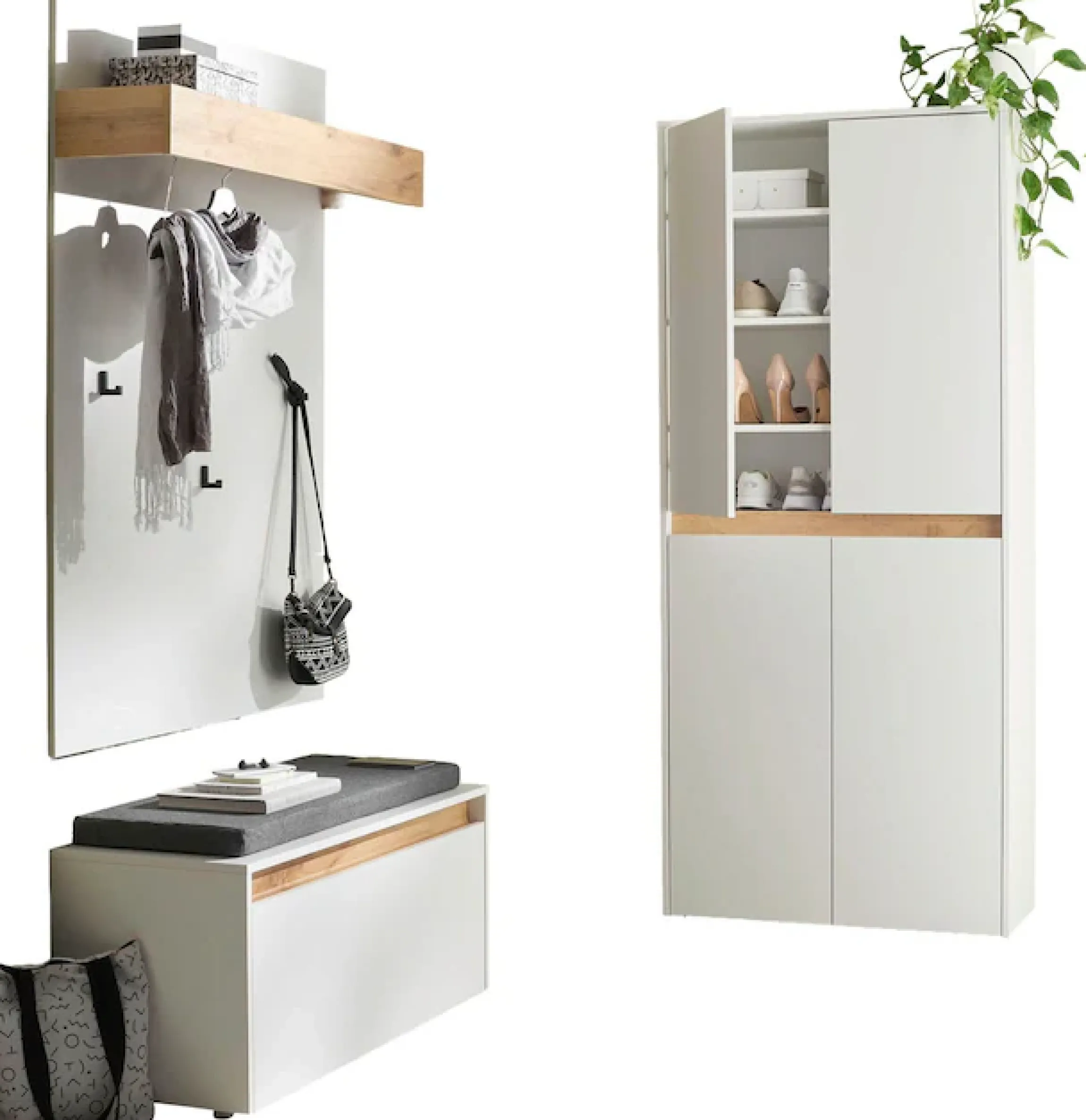 Home affaire Garderoben-Set »City/Giron, moderne Garderobe, viel Stauraum, ca. 40 Schuhe« Set, 3 Stk. tlg.