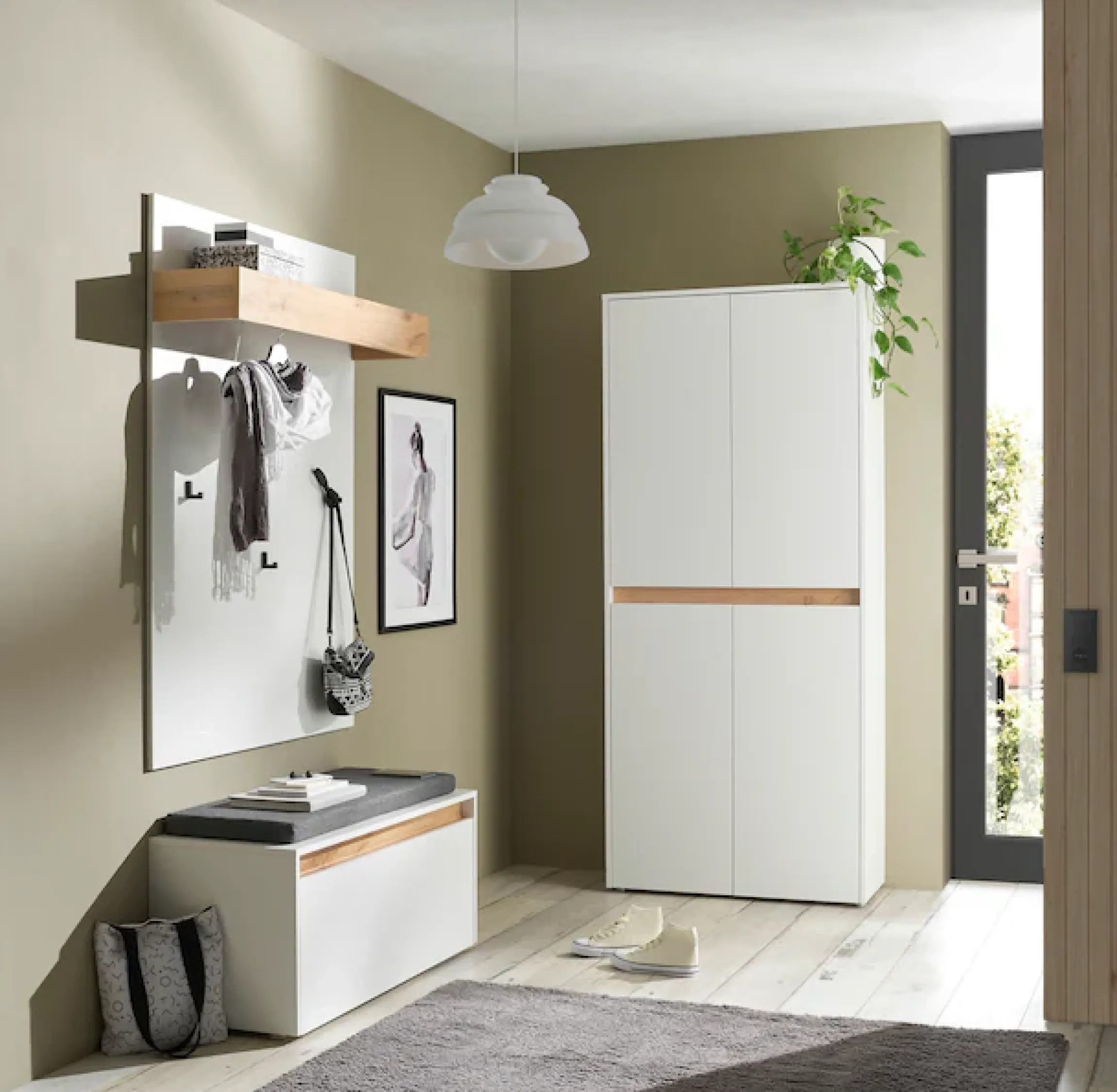 Home affaire Garderoben-Set »City/Giron, moderne Garderobe, viel Stauraum, ca. 40 Schuhe« Set, 3 Stk. tlg.