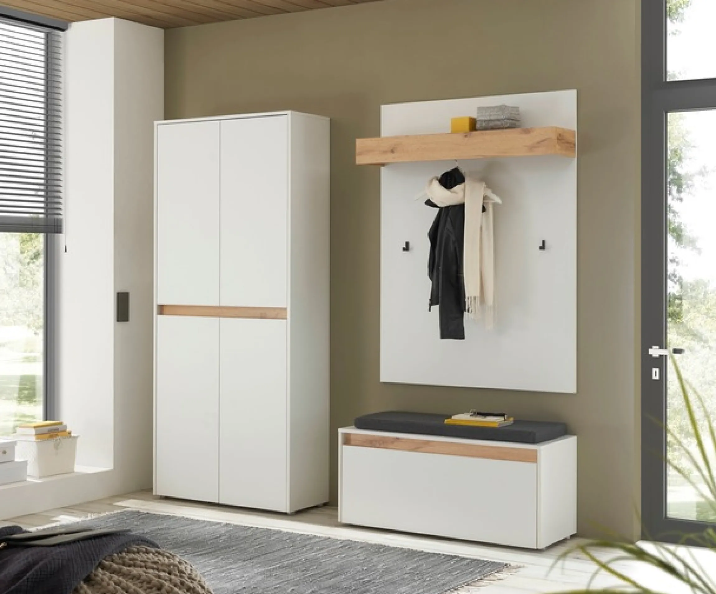 Home affaire Garderoben-Set »City/Giron, moderne Garderobe, viel Stauraum, ca. 40 Schuhe« Set, 3 Stk. tlg.