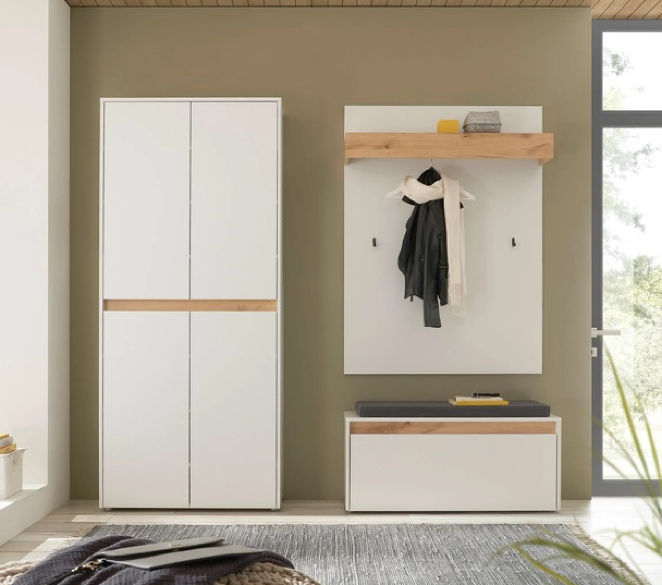 Home affaire Garderoben-Set »City/Giron, moderne Garderobe, viel Stauraum, ca. 40 Schuhe« Set, 3 Stk. tlg.