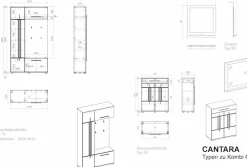 Home affaire Garderoben-Set »Cantara, moderne Garderobe, Komplettset mit viel Stauraum« Komplett-Set, 3 Stk. tlg.