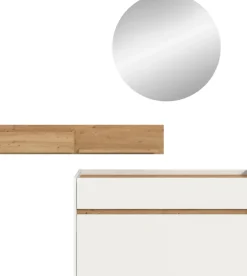 Home affaire Garderoben-Set »EVRID, 3-teilig, Breite 140 cm, individuell hängbar & erweiterbar« best. aus: Kommode, Wandboard & Spiegel, 3 Stk. tlg.