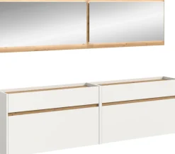 Home affaire Garderoben-Set »EVRID, 4-teilig, Breite 220 cm, inkl. Beleuchtung« best. aus: 2x Kommode und 2x Spiegel, 4 Stk. tlg.
