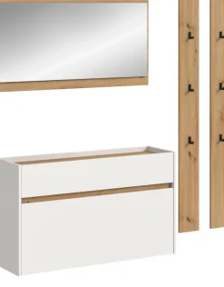 Home affaire Garderoben-Set »EVRID, 4-teilig, Breite 172 cm, individuell hängbar & erweiterbar« best. aus: Kommode, Spiegel & 2x Hakenleiste, 4 Stk. tlg.