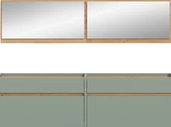 Home affaire Garderoben-Set »EVRID, 4-teilig, Breite 220 cm, individuell hängbar & erweiterbar« best. aus: 2x Kommode und 2x Spiegel, 4 Stk. tlg.