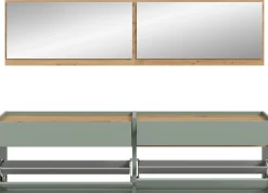 Home affaire Garderoben-Set »EVRID, 4-teilig, Breite 220 cm, individuell hängbar & erweiterbar« best. aus: 2x Kommode und 2x Spiegel, 4 Stk. tlg.