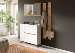 Home affaire Garderoben-Set »EVRID, 4-teilig, Breite 172 cm, individuell stellbar & erweiterbar« best. aus: Kommode, Spiegel & 2x Hakenleiste, 4 Stk. tlg.