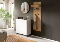 Home affaire Garderoben-Set »EVRID, 3-teilig, Breite 175 cm, individuell stellbar & erweiterbar« best. aus: Kommode, Spiegel & Garderobenpaneel, 3 Stk. tlg.