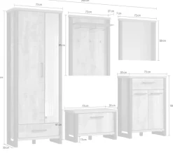 Home affaire Garderoben-Set »Elda« Komplett-Set, 5 Stk. tlg.
