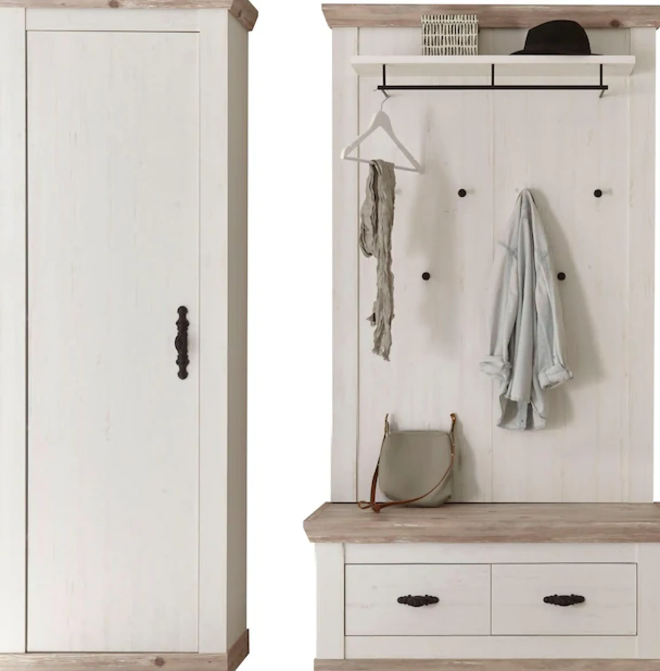Home affaire Garderoben-Set »Florenz, moderne Garderobe, Komplettset im Landhausstil« 3 Stk. tlg.