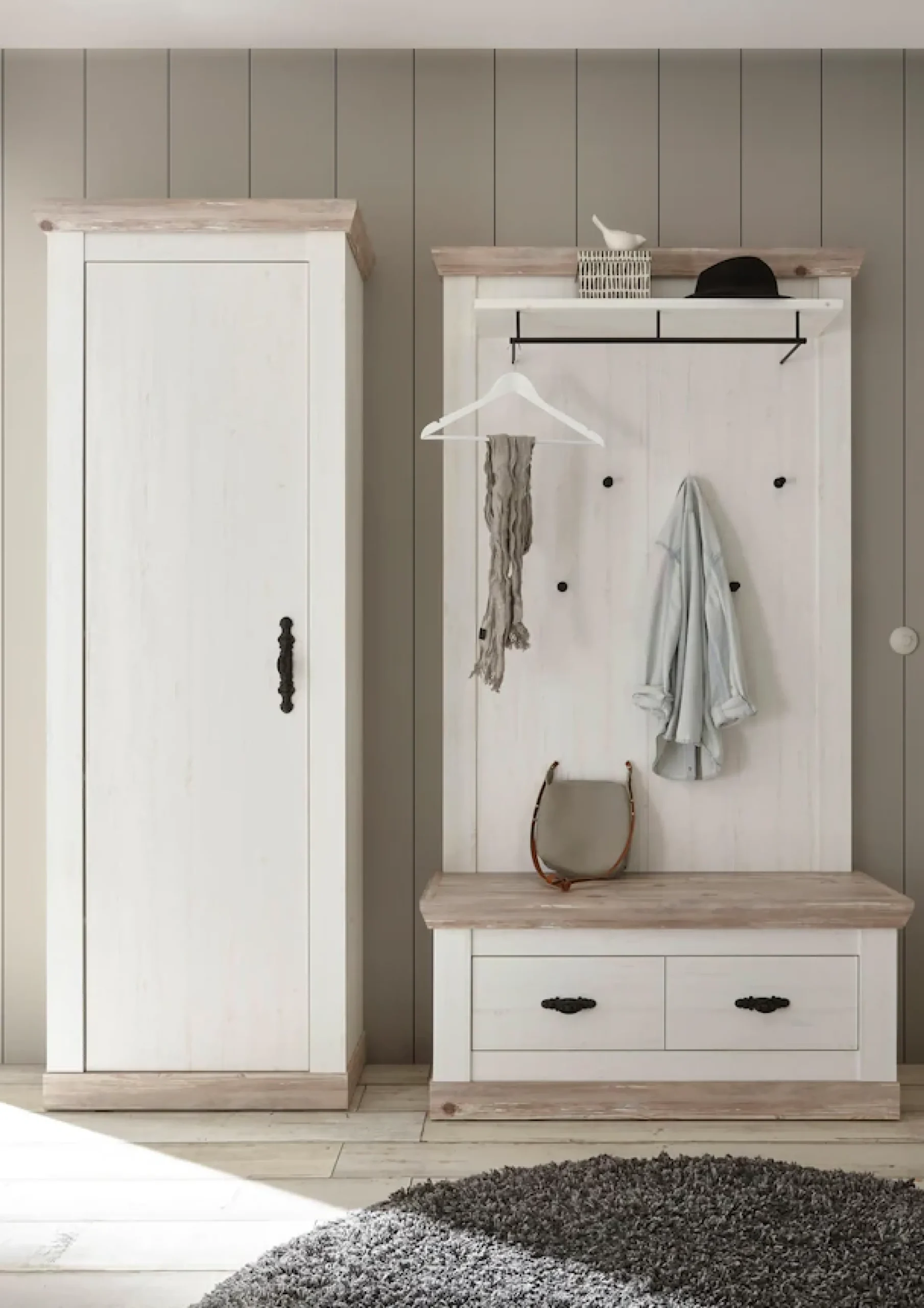 Home affaire Garderoben-Set »Florenz, moderne Garderobe, Komplettset im Landhausstil« 3 Stk. tlg.