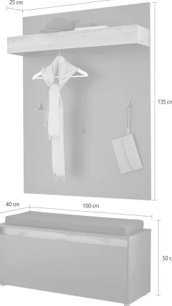 Home affaire Garderoben-Set »GIRON/CiTY, moderne Garderobe, Komplettset mit viel Stauraum« Komplett-Set, 2 Stk. tlg.